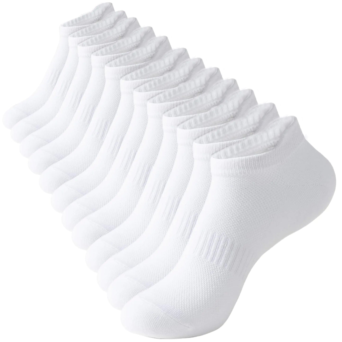 ACCFOD Ankle Socks Athletic Running Low Cut Socks With Tab 6 Pairs 6-11 Black