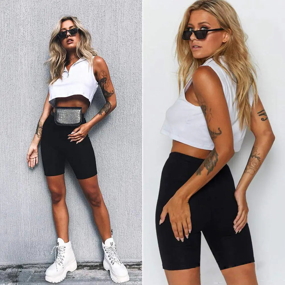 3 Pack Biker Shorts for Women – 8" High Waisted Tummy Control Workout Yoga Running Athletic Shorts 8 inch