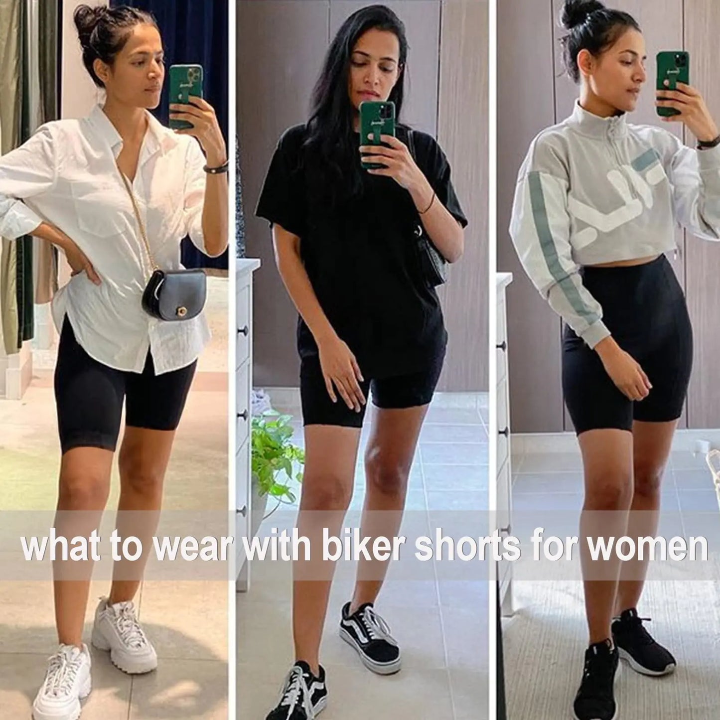3 Pack Biker Shorts for Women – 8" High Waisted Tummy Control Workout Yoga Running Athletic Shorts 8 inch